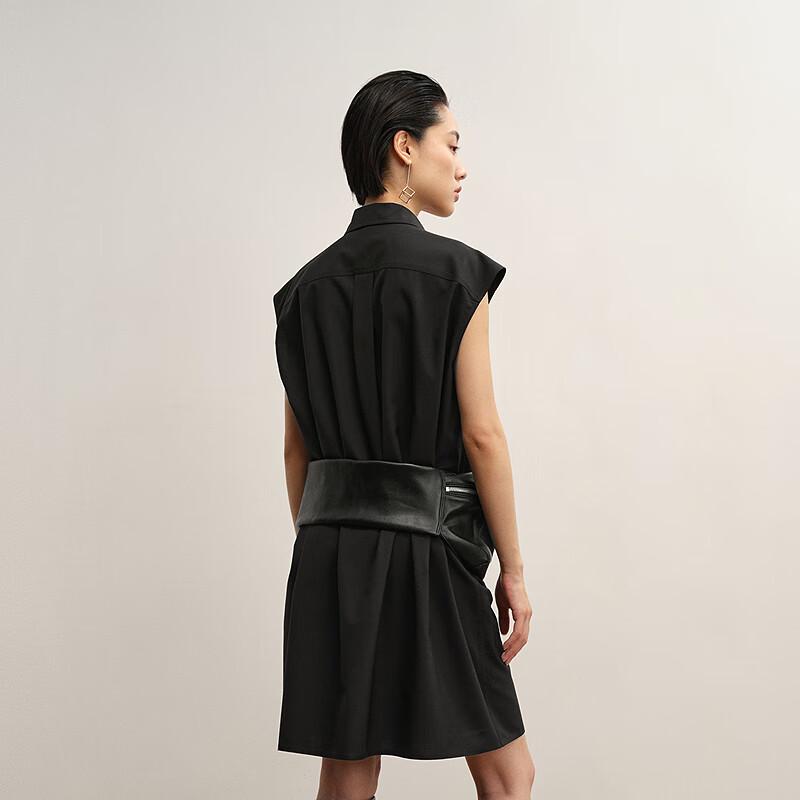 LESS 2025 Autumn Linen-Style Straight Midi Dress