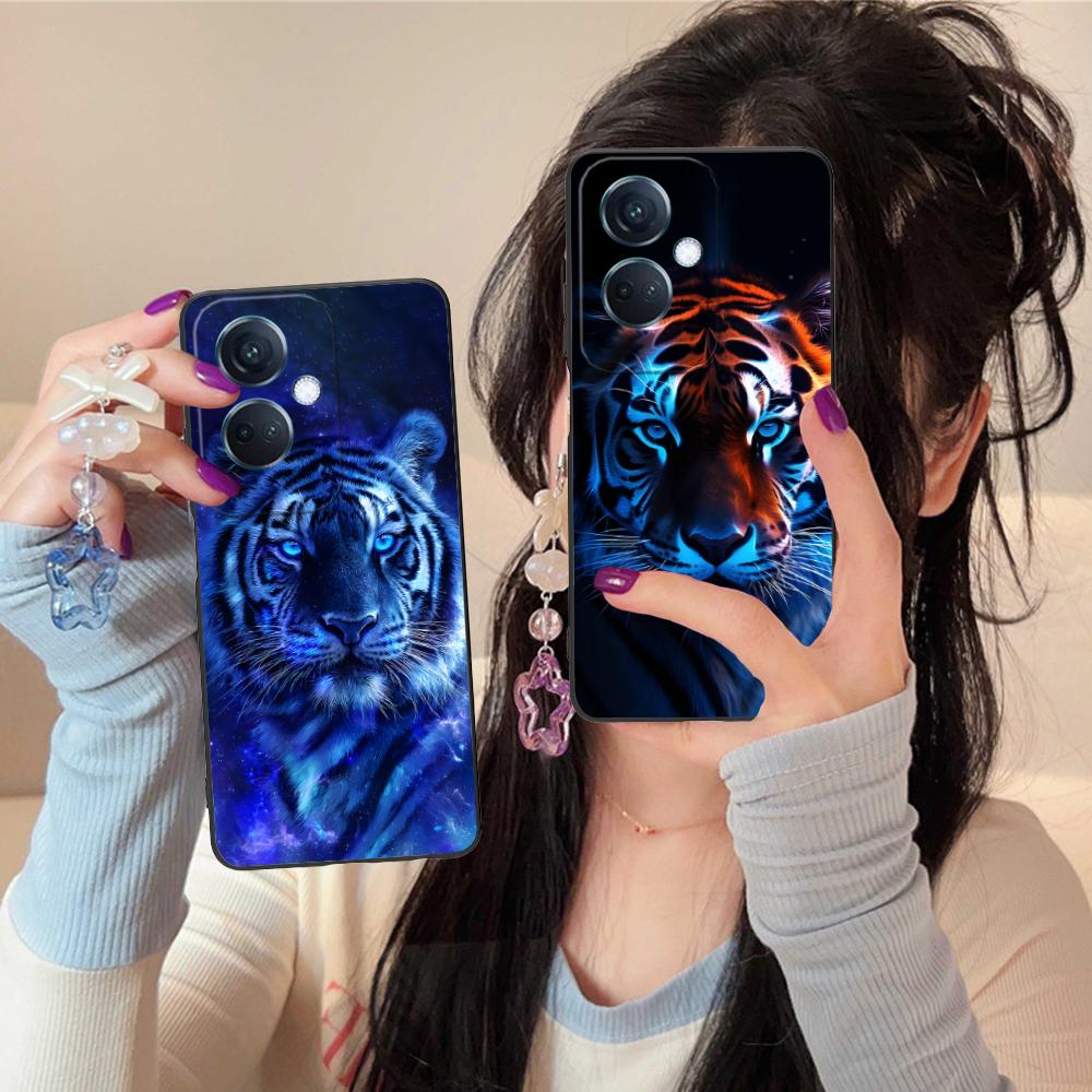 Tiger Neon Mobile Cell Phone Case for OPPO Find X9 X8 X7 X6 X5 X3 X2 Plus S Pro Ultra Lite Colorful Printing Cover Cover Luxury