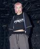 Deumakeu Double Sleeve Crop T-Shirt Black