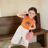 Girls' Summer Sports Sleeveless Top & Wide-Leg Pants Two-Piece Set