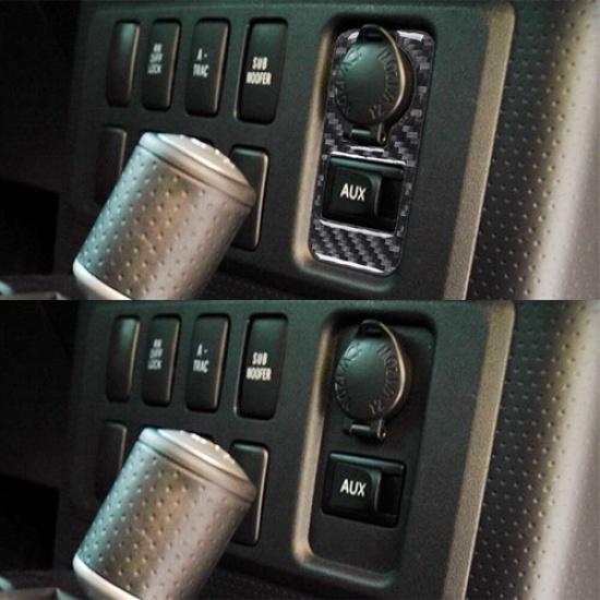 Carbon Fiber Interior Power Outlet Cover Trim For Toyota FJ Cruiser 2007-2014