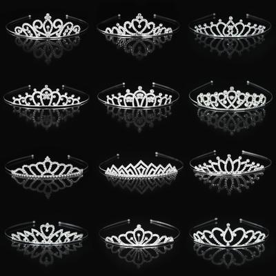 Crown Headwear Children'S Headband Alloy Rhinestones Hair Accessories Baby Crown Birthday Party Hair Accessories Girls Dress Accessories