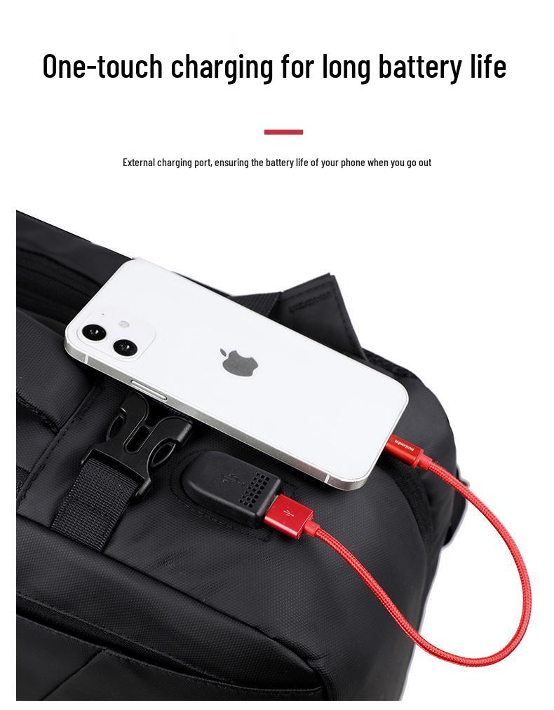 High-End Leather Film Water-Repellent Business Backpack with Large Capacity