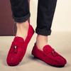 2026 Chaussures de Designer Mocassins Homme Zapatos De Hombre à Enfiler Chaussures Homme Décontracté Homme Mocassins de Conduite Rouges Mocassin en Cuir Daim