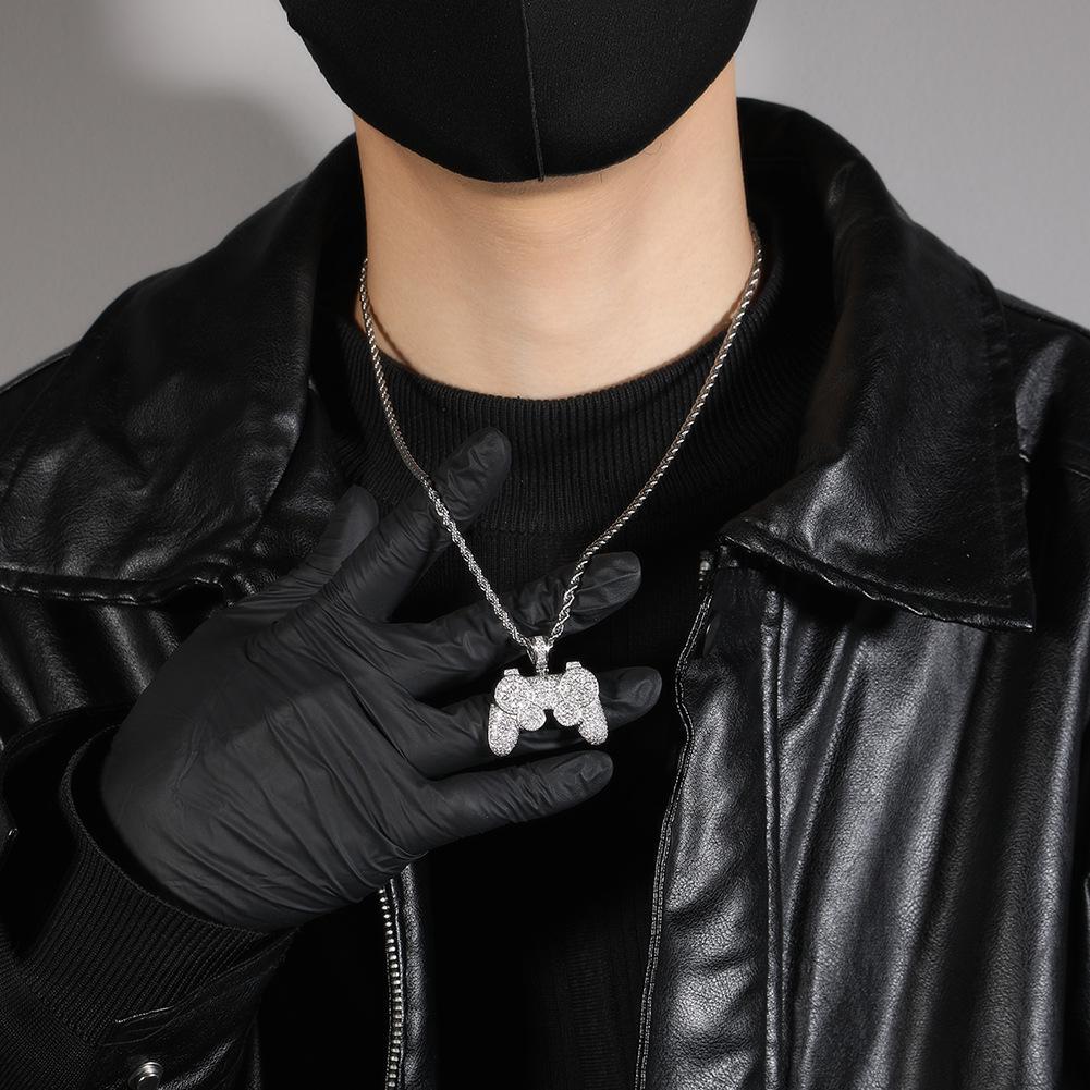 Street kreativní ovladač herní konzole přívěsek hip hop náhrdelník nová osobnost dětský kreslený diamantový náhrdelník