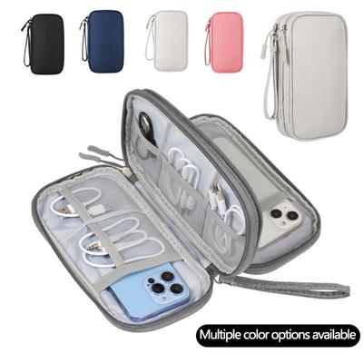 Double Layer Data Cable Storage Pouch Cross Border Hot Sale Travel Charger Organizer Handheld Compact Bag