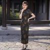 Black national style new Chinese style daily Suzhou long cheongsam improved young 1011 new women's high-end catwalk
