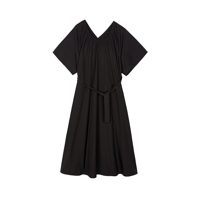 Less A-Line Loose Cotton Short Sleeve Dress