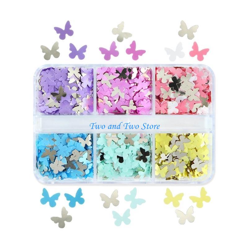 HX6F Sequins Mix Glitter Mix Manicure Decoration Sparkling Sequins for DIY CN