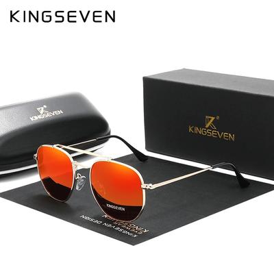 Kingseven Kadın modası altıgen polarize güneş gözlüğü UV400 koruma erkek retro güneş gözlüğü hafif malzeme N7748