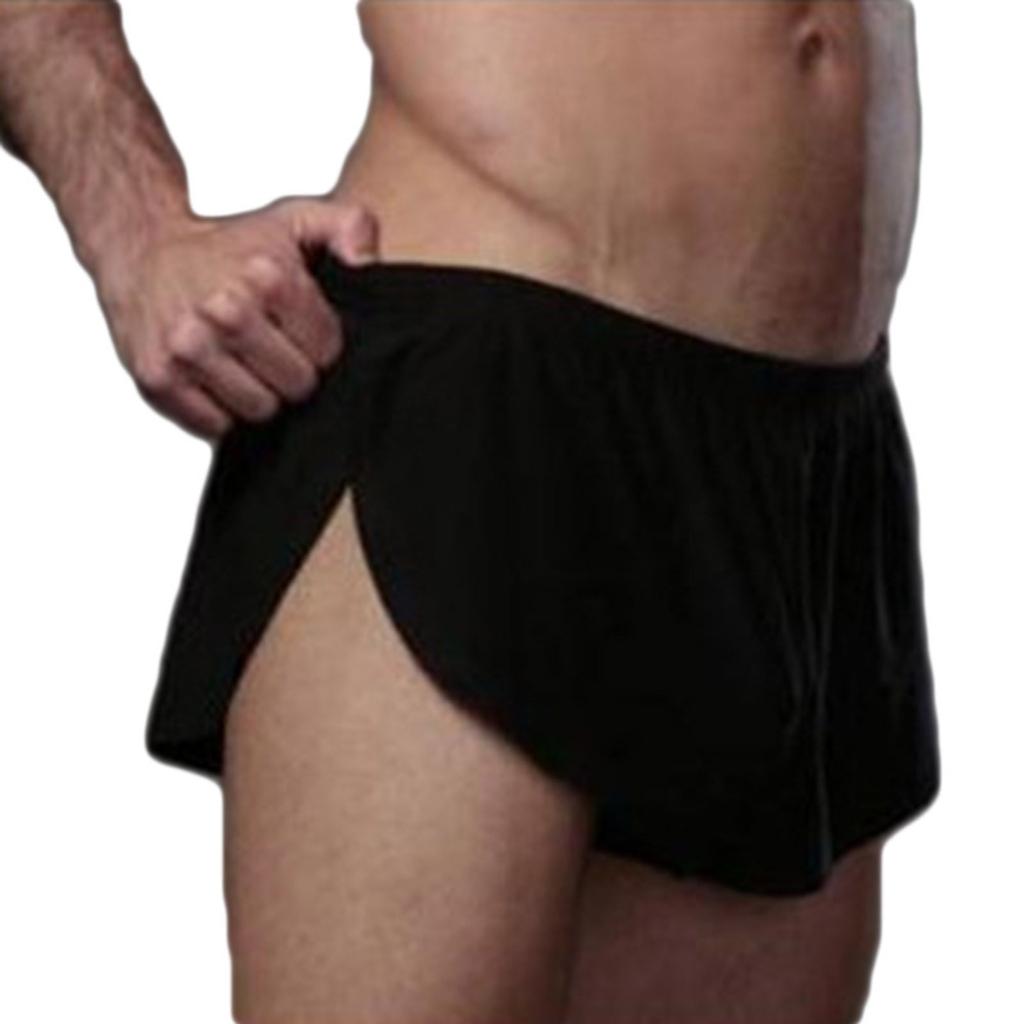 Sous-vêtements pour hommes, pantalon Sexy rond à trois points, short soyeux pour la maison