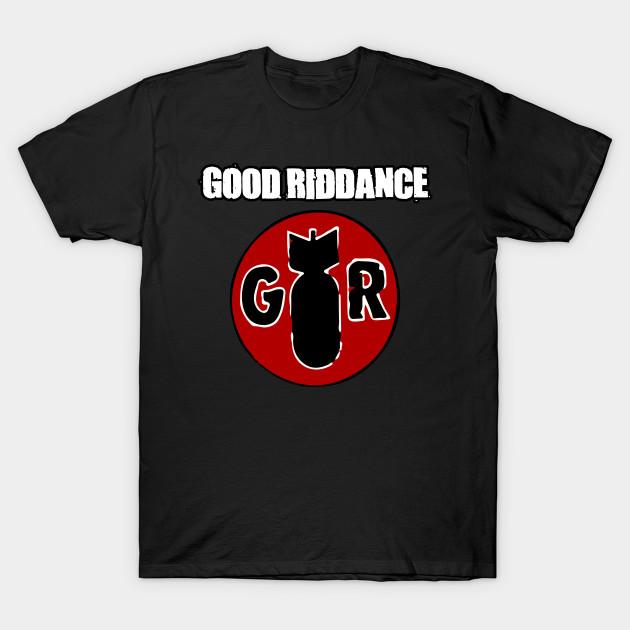 

Men Black Print T-shirt Good Riddance No-Cut Transfer Paper Print Cotton Tshirt 3XL чорний