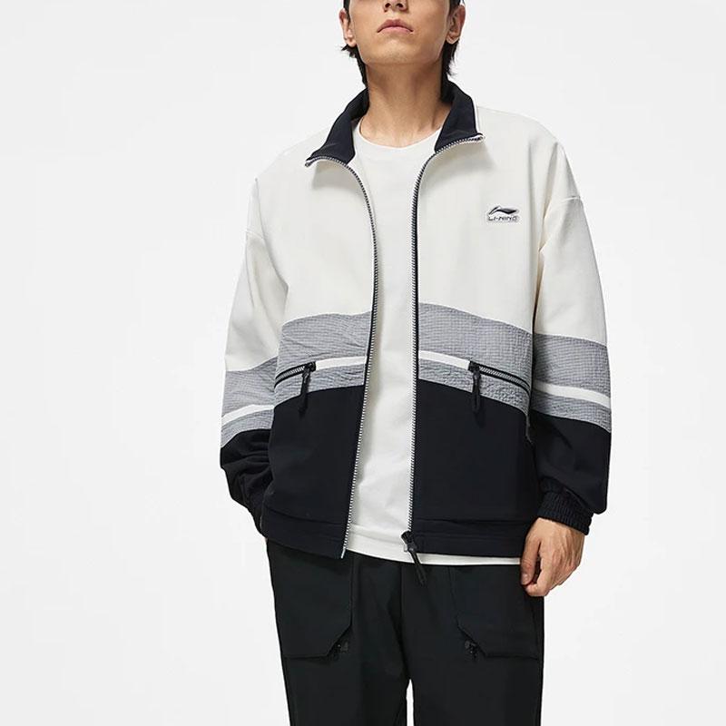 Li-Ning Color Block Loose Knit Jacket Men Jacket AJDT623-2