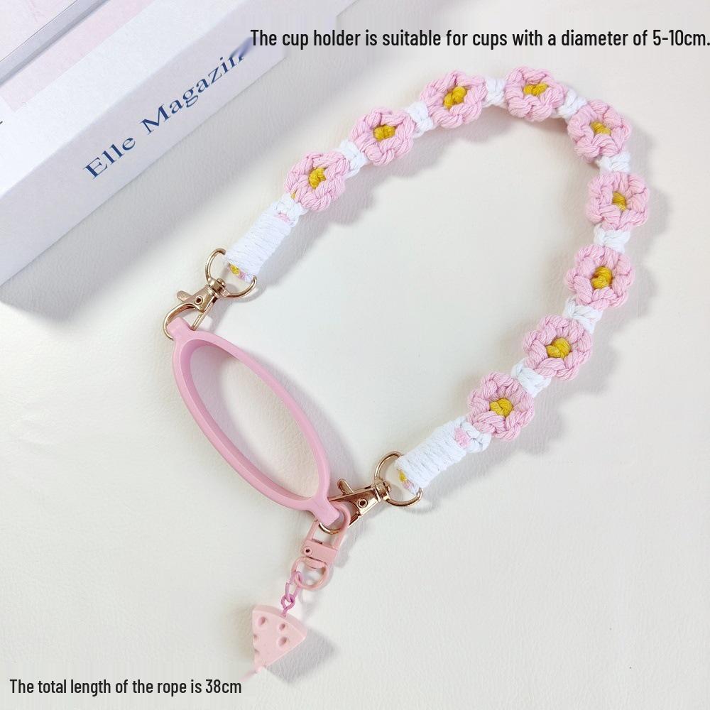 Woven Flower Strap for Water Bottles and Thermos Cups