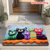 1pc 2D Flat Rainbow Cats Sitting Together Colorful Flannel Bath Mat Non Slip Cute Pet Lover Rug For Kids Room Decor