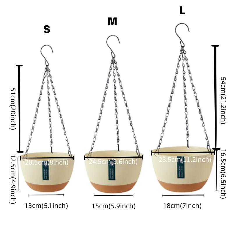 Home Graden Hanging Self-Watering Pots Drainage with Hooks for Indoor & Outdoor Flowers Plants Baskets Pots
