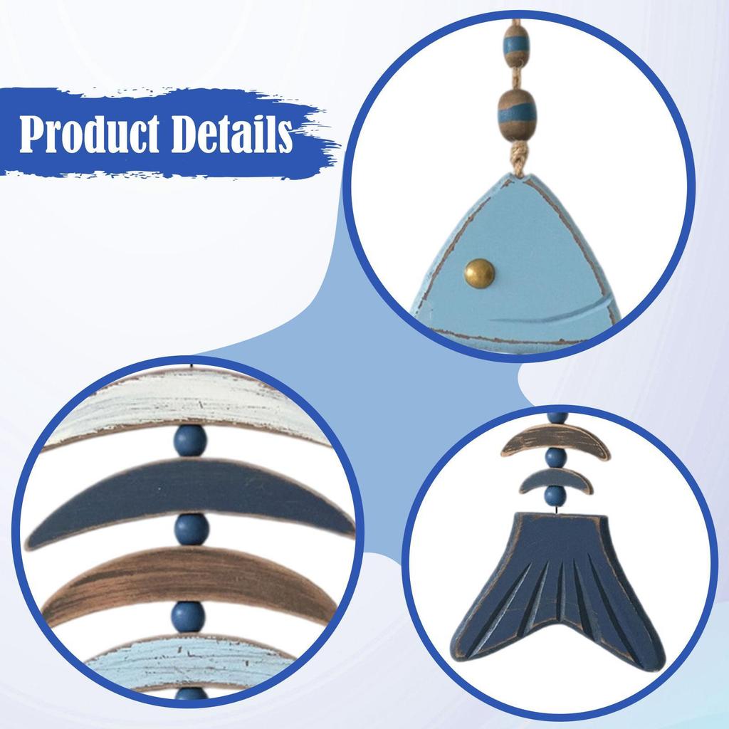 Wood Fish Decor Fishbone Wall Decor Antique Gift Easy to Hang Art Wall Hanging Ornament for Living Room Beach Theme Farmhouse