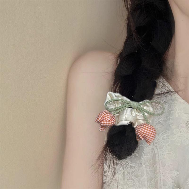 Summer, Gentle Ins Wind, Tulips, Bows, Satin Headband, Cute and Sweet, Ponytail Headband, Hair Accessories for Women