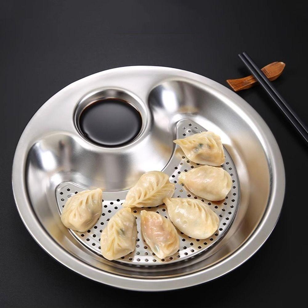 Förtjockad Dumplingsfat Rostfritt Stål Avrinningsfat med Vinägerfat För Efterrätter