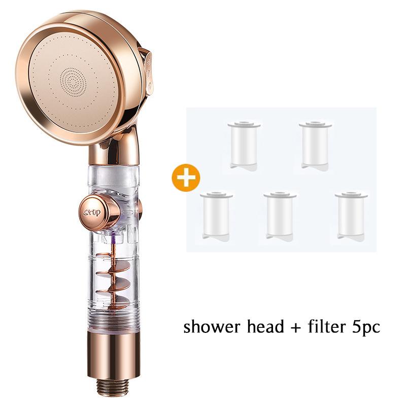 3-funkční filtrační sprchová hlavice s tlačítkem Stop Magic Waterline Vysokotlaká koupelnová ruční sprchová tryska