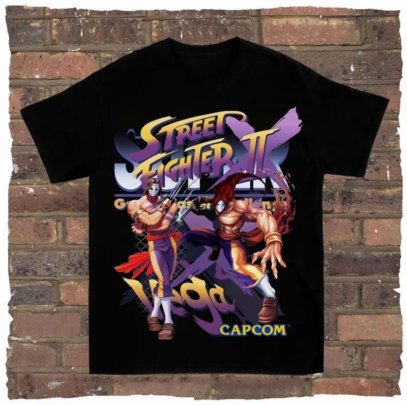 Game Spring Street Fighter Rock and Rap Loose High Street Highquality Mens Tshirts Womens Tshirts Couple Styles