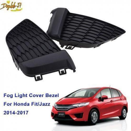 2PCS Front Bumper Fog Light Bezel Cover for Honda Fits Jazz 2014 2015 2016 2017