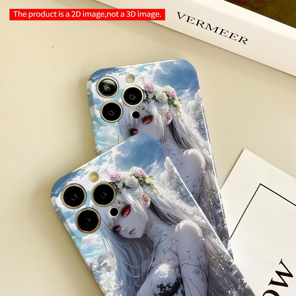2DFlat Floral Goddess in Sunlit Garden All inclusive film hard phone case, compatible with iPhone 18 Pro Max 17 16 15 14 13 12 11
