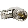 DHT Electronics RF Coaxial Coax Adapter UHF Male PL259 To Female So239 Right Angle