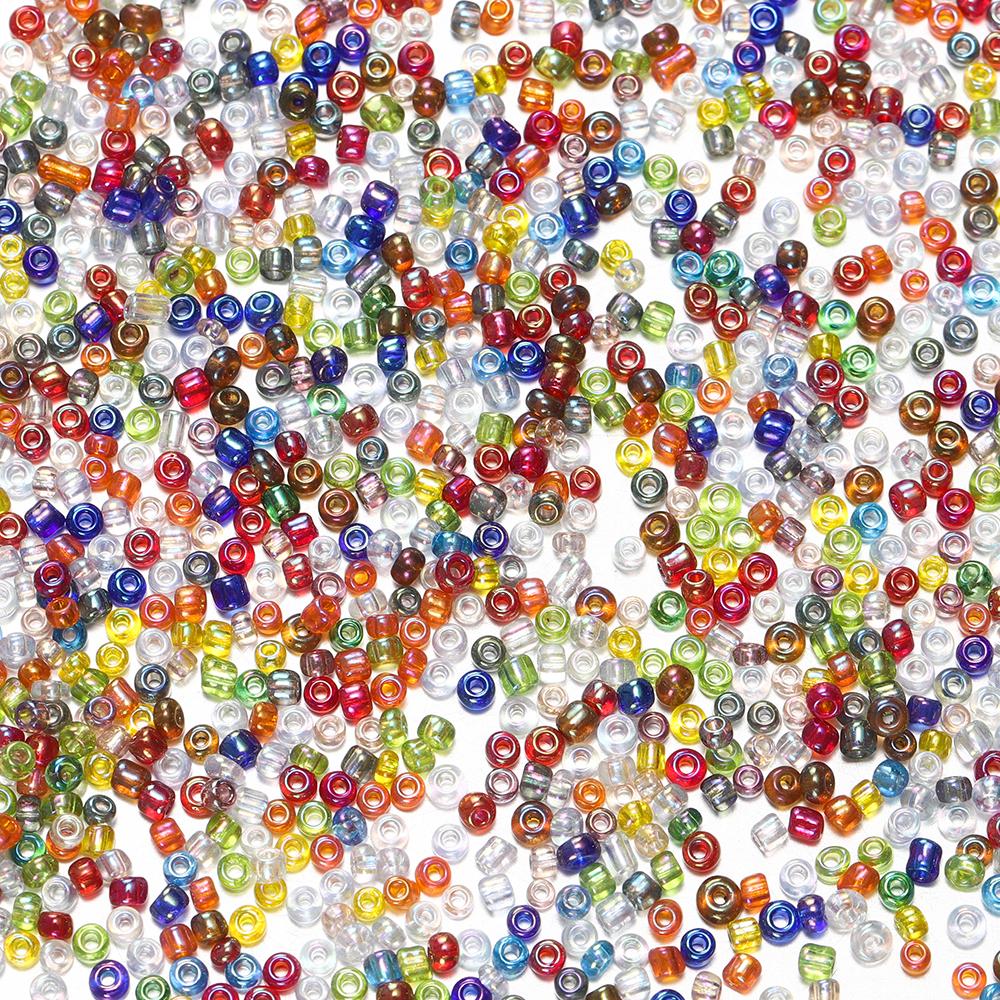 800/1600pcs 2mm Colorful Charm Seed Beads Glass Irregular Spacer Loose Bead for Necklace Earrings DIY Jewelry Making Supplies
