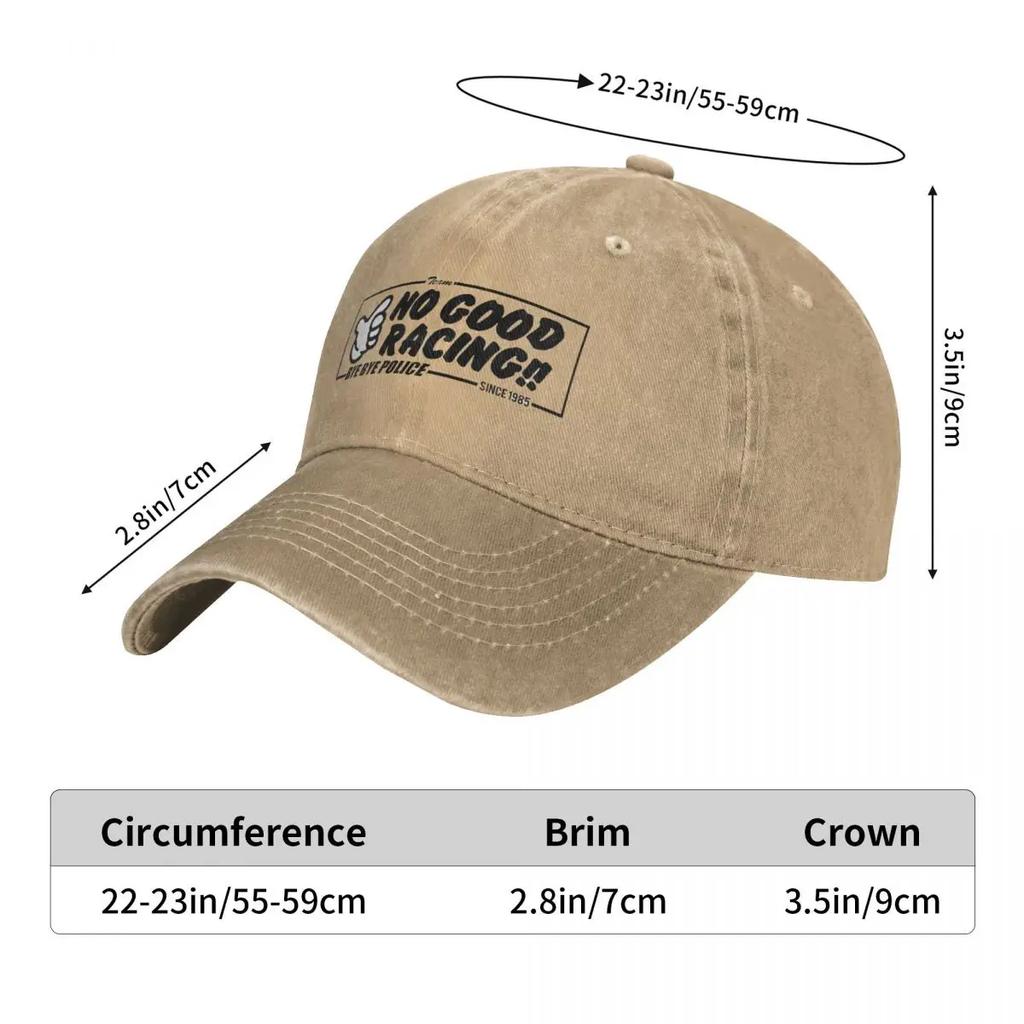 No Good Racing Washed Baseball Cap Popular Logo Y2k Cute Trucker Hat Summer Men Women Hiking Fishing Custom Cap