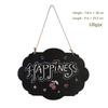 Creative Double-sided Small Chalkboard Pendant Message Board Home Decoration Wooden Crafts Hanging Rope Display Sign