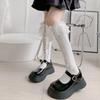 Sweet Lolita Socks Women's Calf Socks Black White Knee High Socks Tie Up Cotton Socks Lace Trim Princess Socks for Party