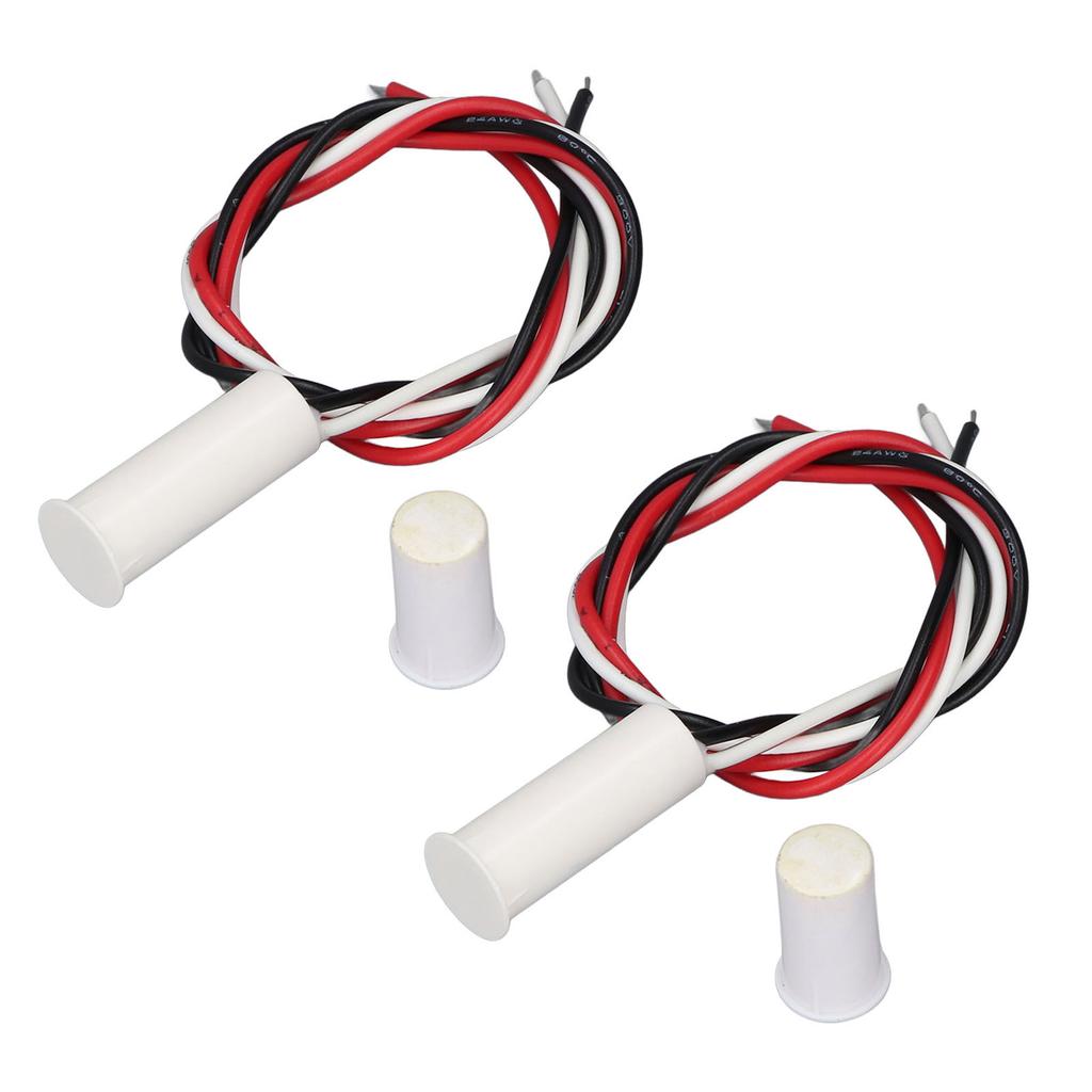 2 Sätze Magnetischer Reedschalter DC12 bis 24V NC verdrahteter Tür-/Fenstersensor für die Sicherheit zu Hause gegen Diebstahl Ala
