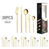 Gold Cutlery Set Stainless Steel Dinnerware Set 30Pcs Knives Forks Coffee Spoons Flatware Set Kitchen Dinner Tableware Set