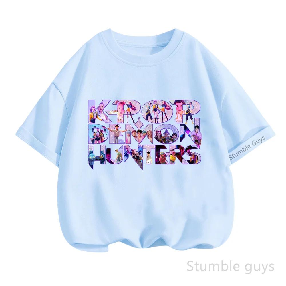 

Summer KPop Demon Hunter Fashion Kids Anime Short Sleeve T-Shirt 160