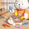 Kids Hedgehog Puzzle Toy Fine Motor Skills Hand-eye Coordination Number Color Preschool Learning Toddlers Boys Girls Educational Animal Toy