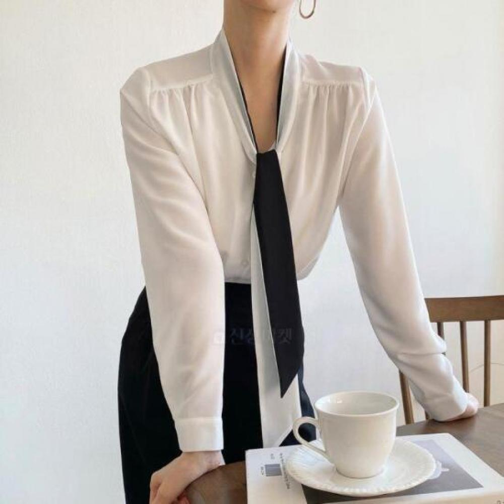 New ArrivalS Open Run Lynnod Women S blouSe Long Sleeve Solid Silky Ruffle Tie