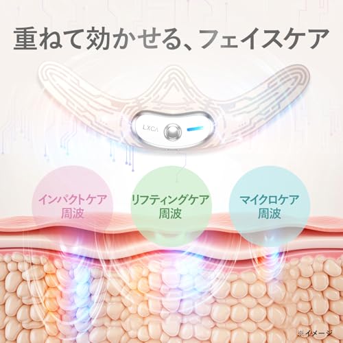 LXCA Elfa Facial Beauty Device for Smaller Faces: Simply Stick on the Face Care Sheet, Hands-Free, with 11 Frequency Programs, Fit Lift Sheets, Facial