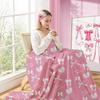 VIKAMA Frühlingsrosa Schleife Decke Decke für Teenager-Mädchen Decke für Teenager-Kinder Weiche Flanelldecke Leichte Überwurfdecke für Sofa