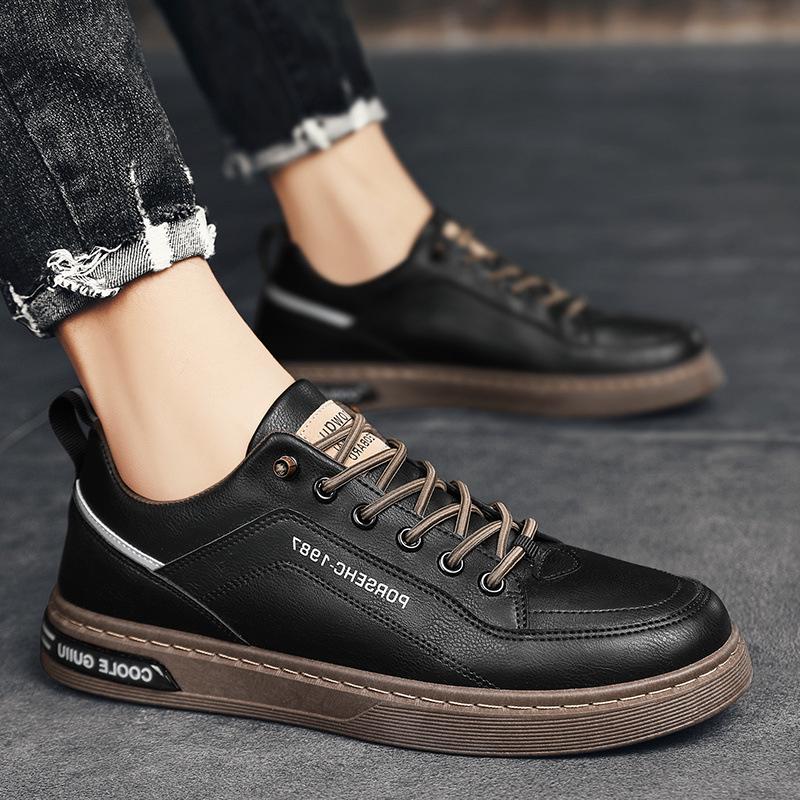 

Men s Black Martin Boots - Autumn Chelsea Style, All-Match British Design, High-Top Leather Work Shoes. 39