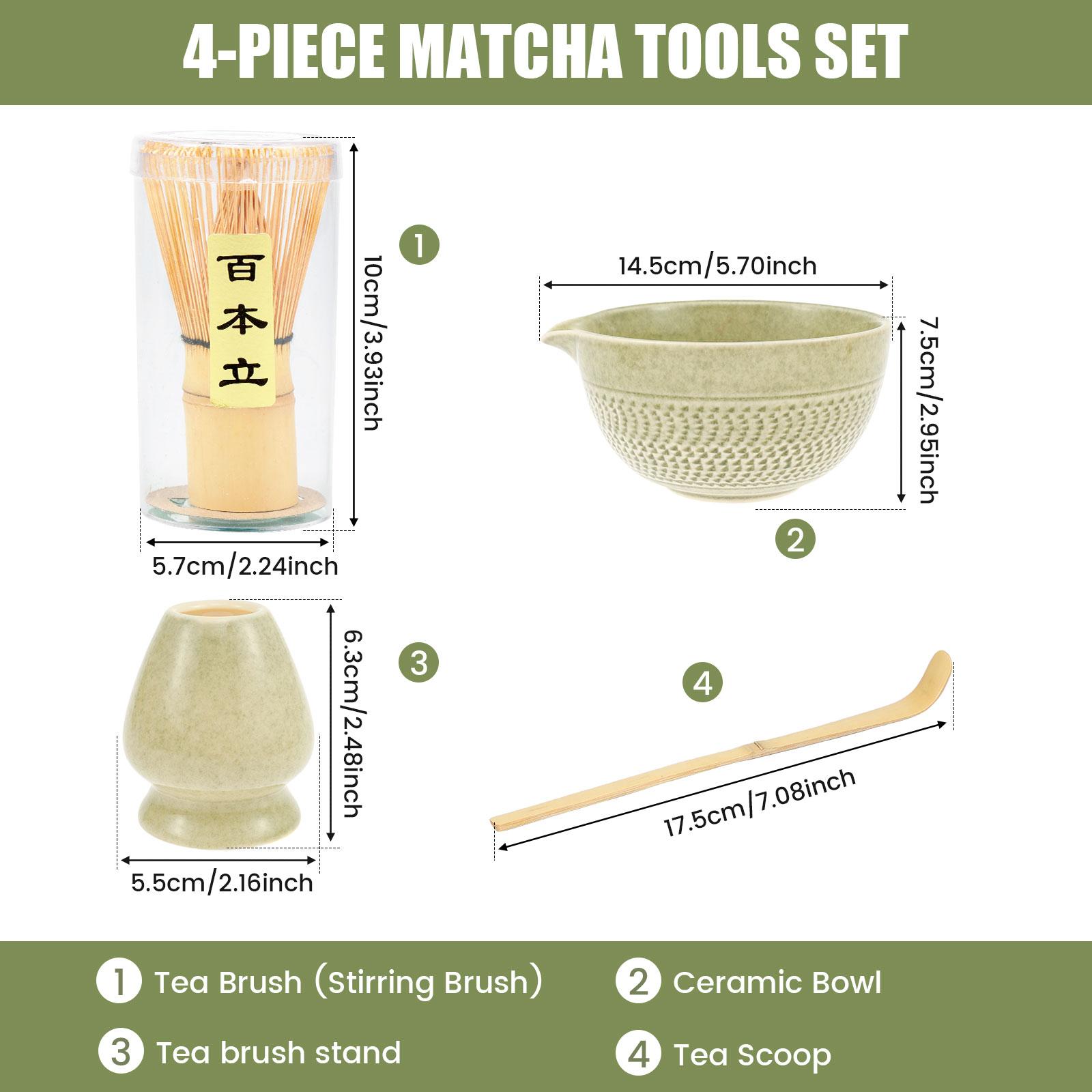

4/7Pcs Matcha Whisk Set Elegant Japanese Matcha Tea Set 500ml Ceramic Matcha Bowl with Spout Scoop Sifter Holder Ceremony Gift