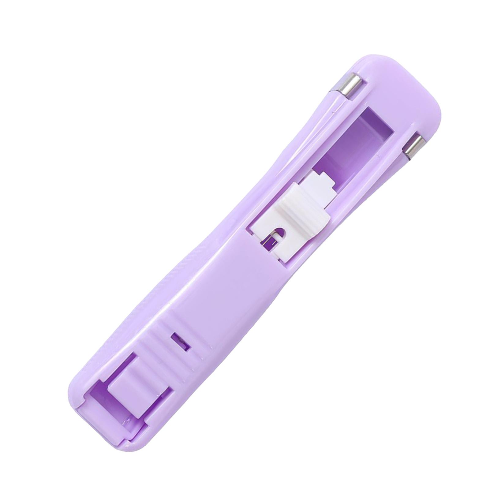 

Диспенсер для бумажных зажимов Пластиковый металлический степлер-зажим Ручной крепкий диспенсер для зажимов фиолетовый