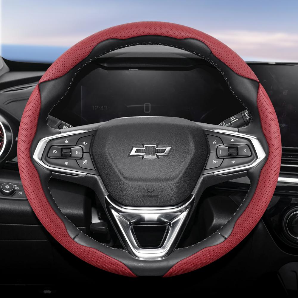 Suitable for Chevrolet Breathable Holes Leather Steering Wheel Cover Segmented Quick Release Design Non-Slip and Durable Cruze Spark Captiva Orlando L