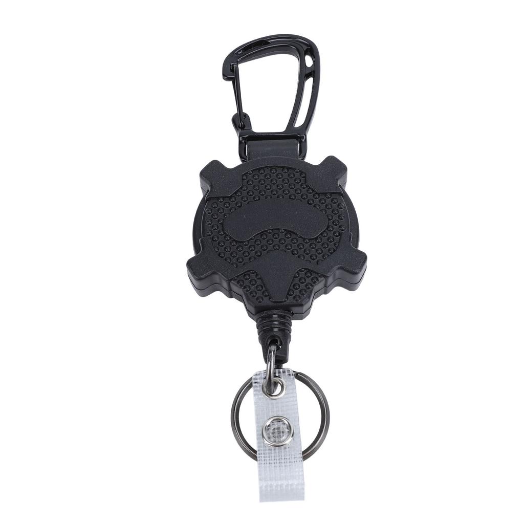 Retractable Keychain Heavy Duty Carabiner Badge Holder ID Badge Reel with 1mm Thick Steel Retractable Cord Skull Type