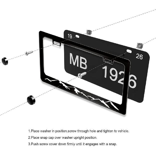 Mounta License Plate Frame Mounta Raised License Plate Frames For Car Decorative Parts Stainless Stee License Plate For Standard Us Canada License