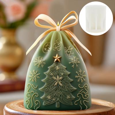 Weihnachtsgeschenktüte Kerze Silikonform Weihnachtsbaum Schneeflocke Relief Weihnachtsgeschenktüte Tasche Harz Gipsform Bastelformen
