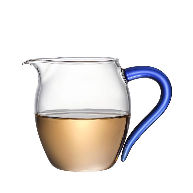 Heat-Resistant Glass Fairness Cup with Blue Handle, 400ml (2-Pack)
