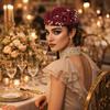 Nieuwe Britse Retro Hoge Hoeden Formele Diamanten Bloemen Applicatie Vilt Baret Concaaf Top Effen Stewardessenhut voor Feest