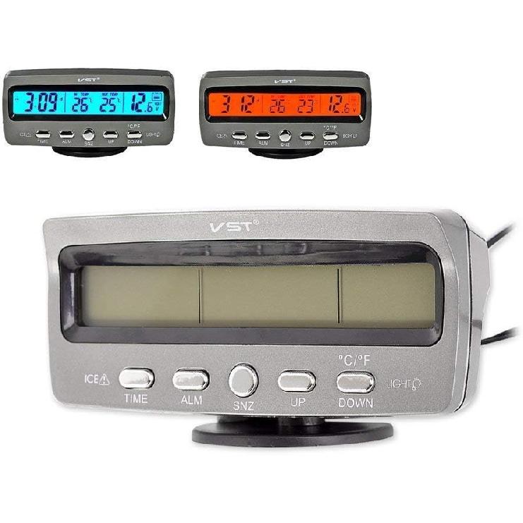 4 в 1 Светодиодный цифровой дисплей Автомобильный комплект Термометр Вольтметр Часы 12 В