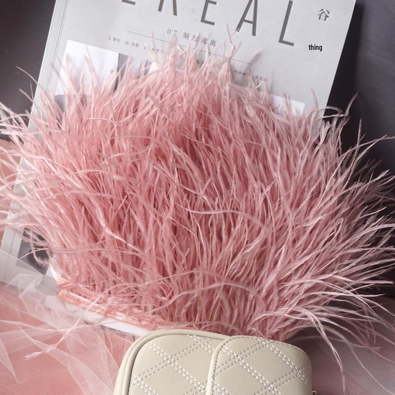 Ostrich Feather Fringe - Various Colors, 10-15cm, 1 Meter for Clothing Accessories